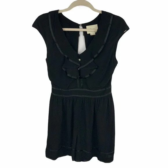 Anthropologie Elevenses Lexa Ruffle Romper Size 4 - Picture 3 of 9